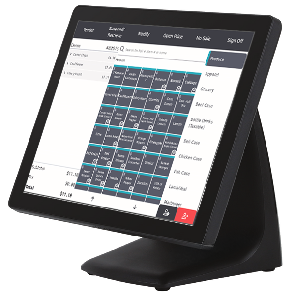 Round2 POS system touchscreen terminal for restaurants and small businesses